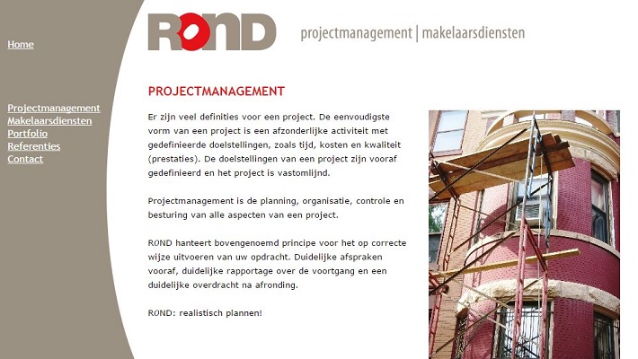 Website Rond projectmanagement en makelaarsdiensten - rond-rheden.nl