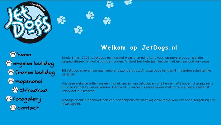 Website Jetdogs - jetdogs.nl
